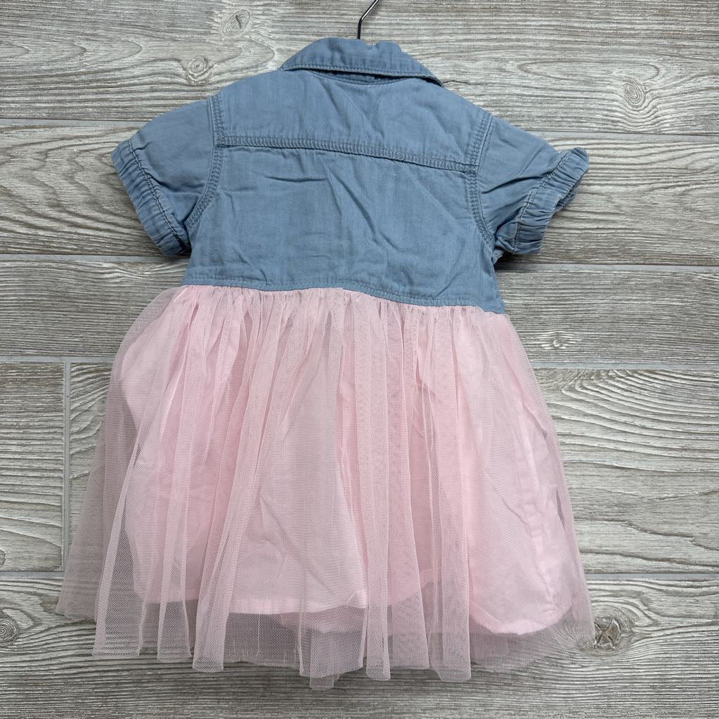Chambray Button Up & Tulle Skirt Dress 12M