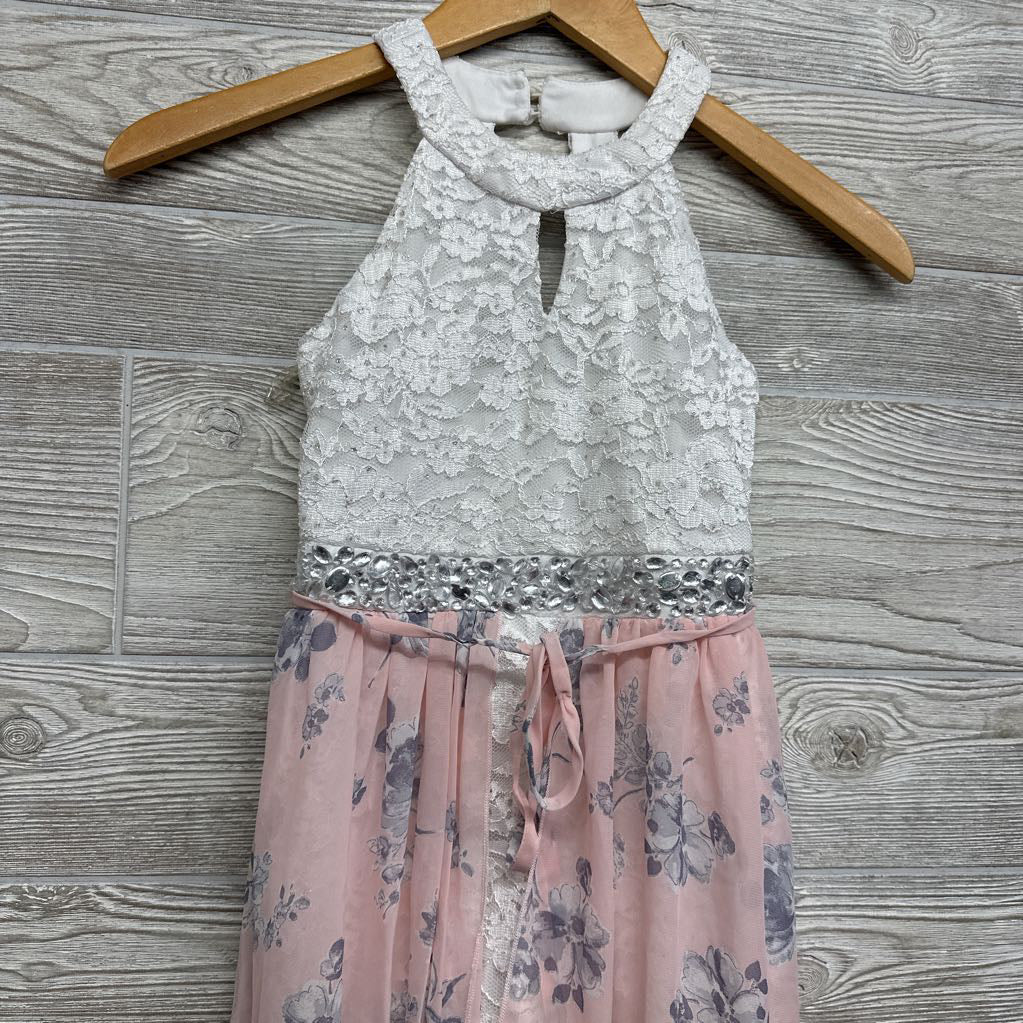 High Low Sheer Dress Jewels Flowers 7