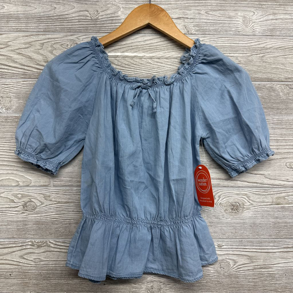 NEW Chambray LS Peplum Shirt 10-12