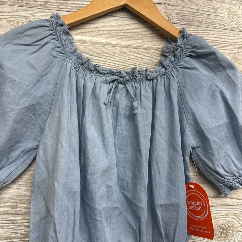 NEW Chambray LS Peplum Shirt 10-12
