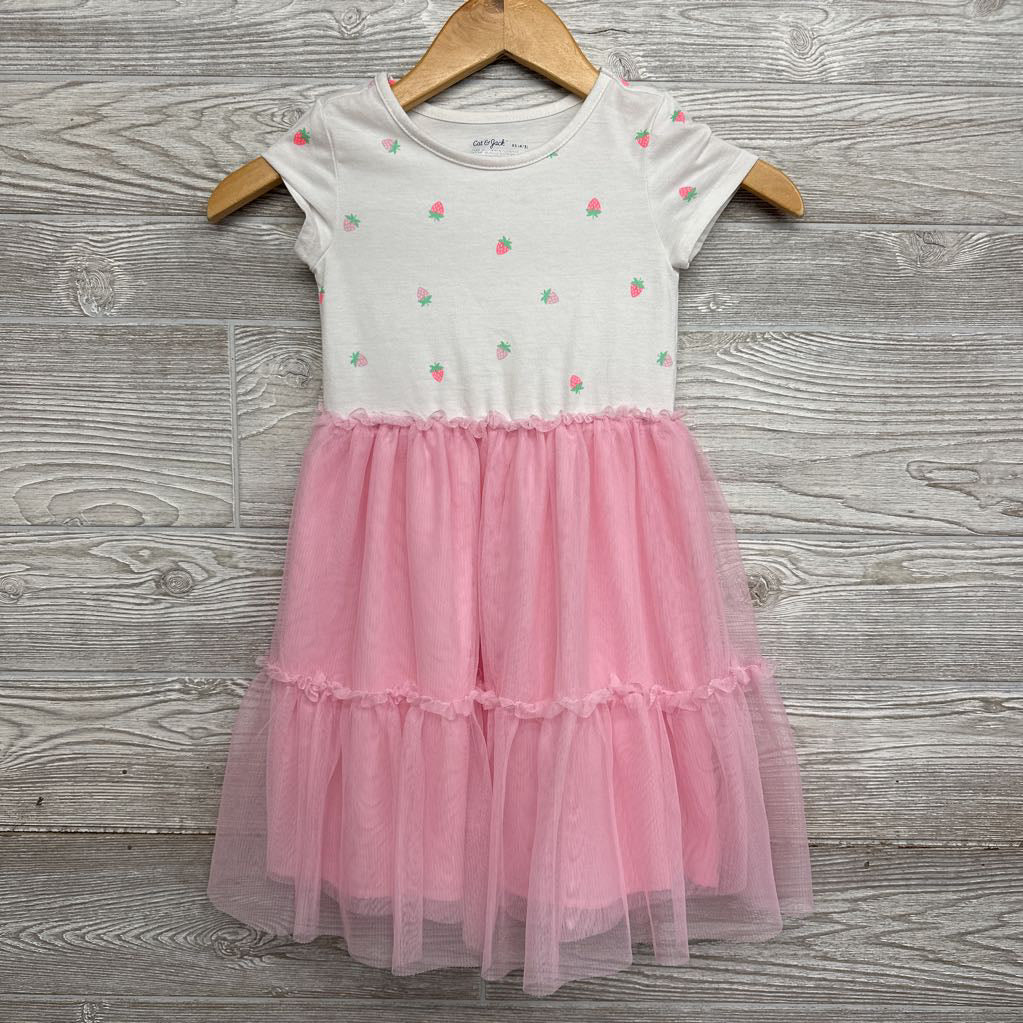 Strawberry Dress W/ Tulle Skirt 4-5