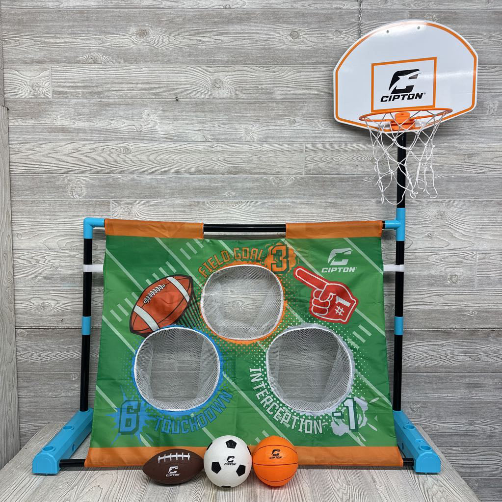 3 in 1 Moving Multi Sports Toy Basketball Set