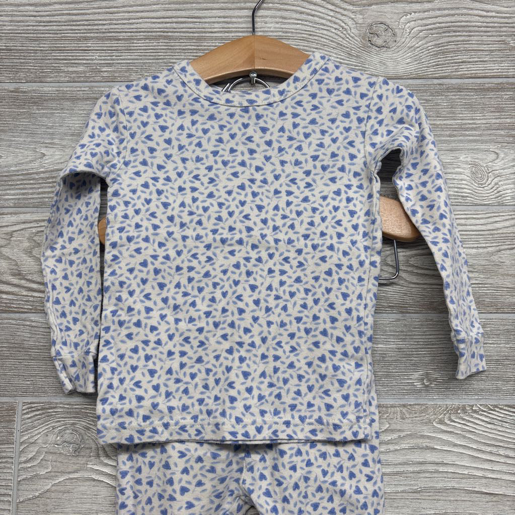 Organic 2 Pc Pj Hearts 3t