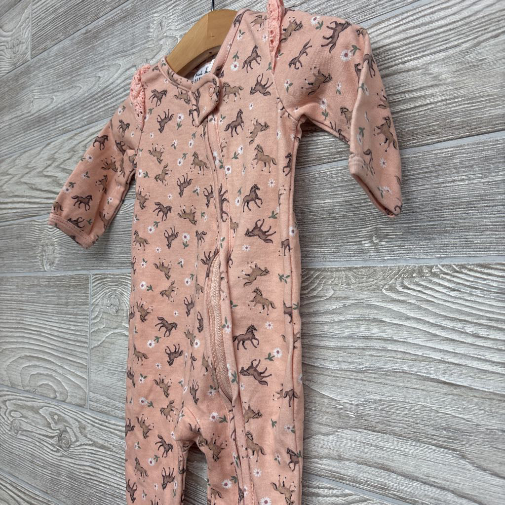 Sleep N Play Horses & Flowers Ruffles 3-6M