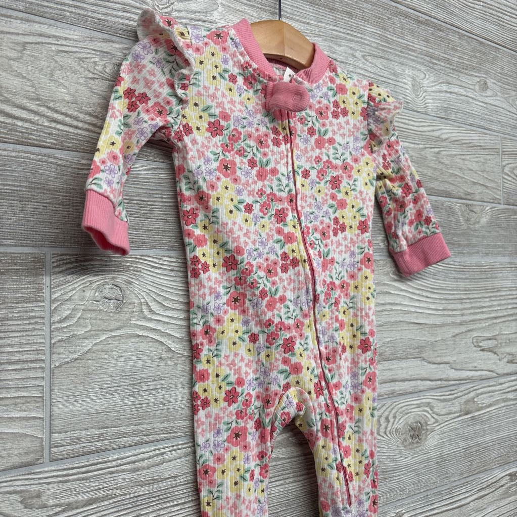 Ribbed Sleeper Flowers 3-6M