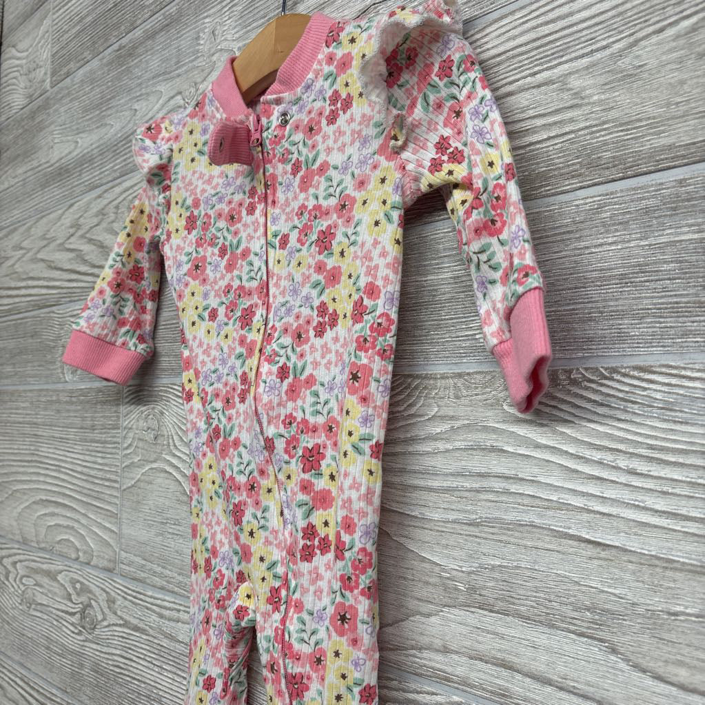 Ribbed Sleeper Flowers 3-6M