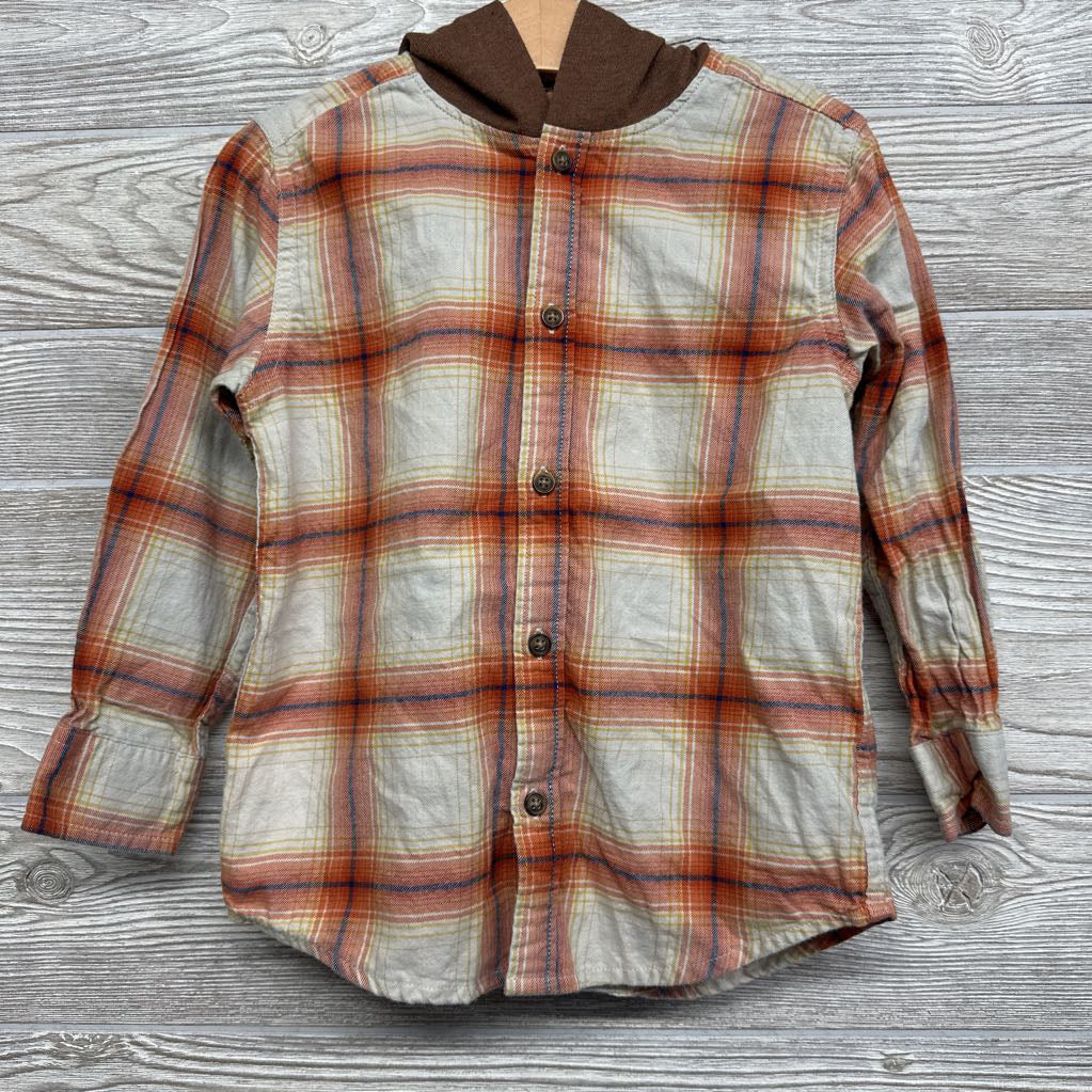 Plaid Button Up Shirt W/ Hood 4t