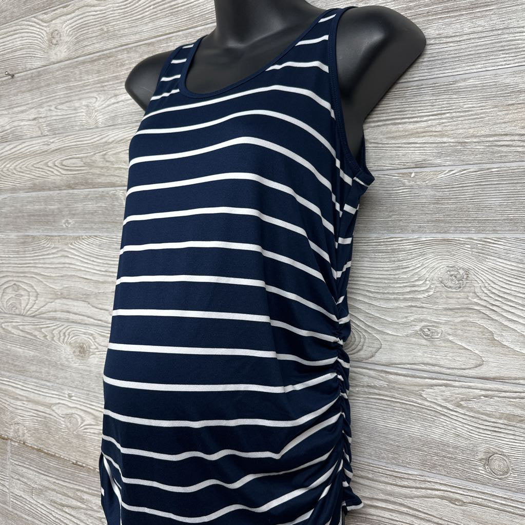 Striped Ruched Tank Top Med