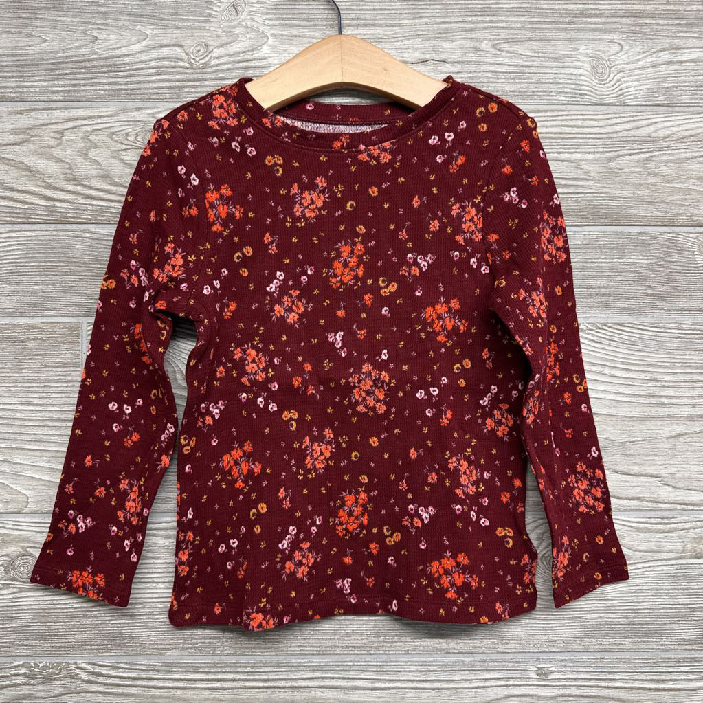 Waffle Knit Shirt Flowers 5t