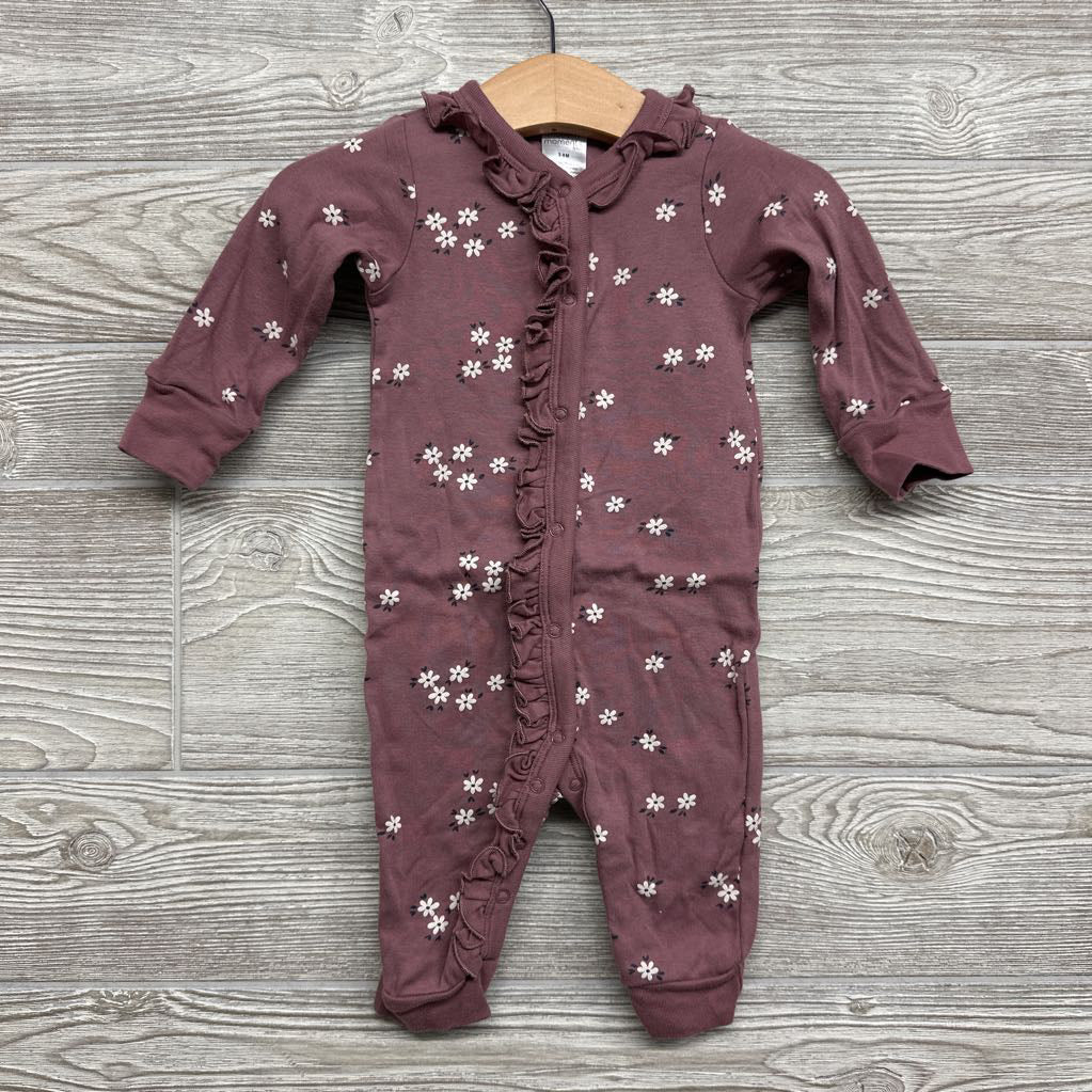 Ruffle Snap Coverall Flowers 3-6M