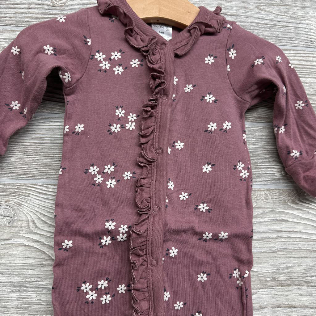 Ruffle Snap Coverall Flowers 3-6M