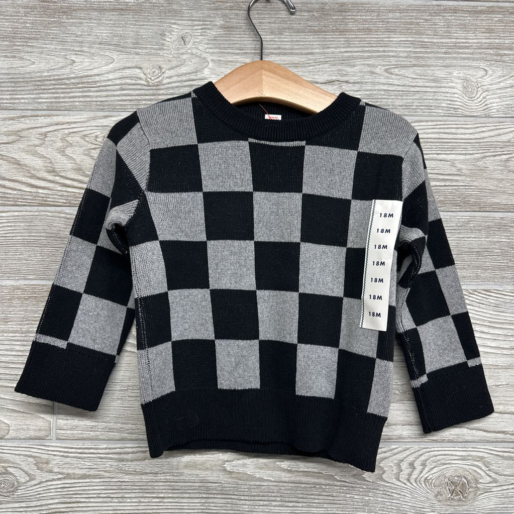 NEW Checkered Sweater 18M