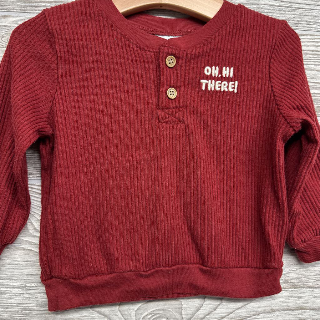Henley Ribbed Shirt Oh, Hi There 12M