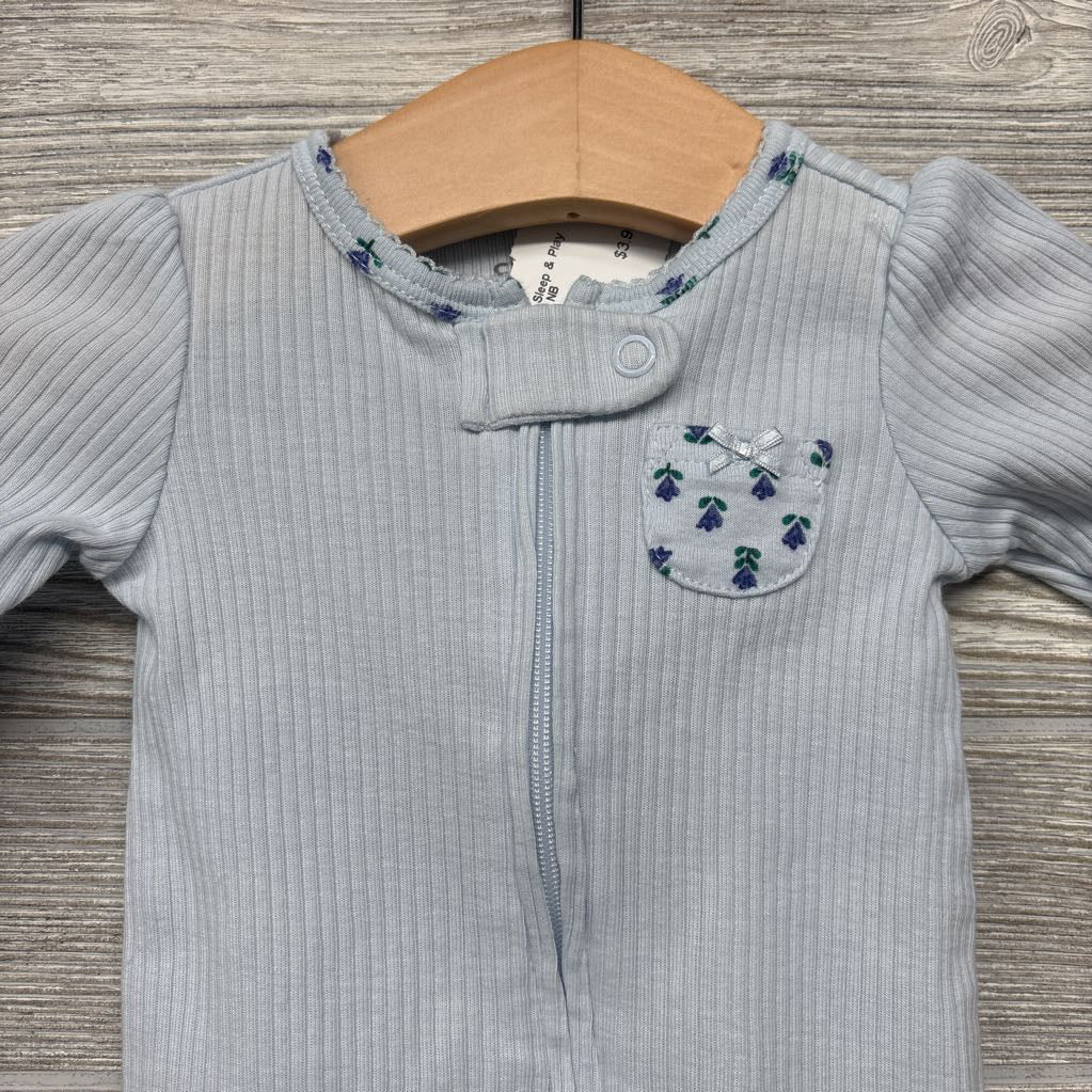 Ribbed Sleep & Play Flowers NB