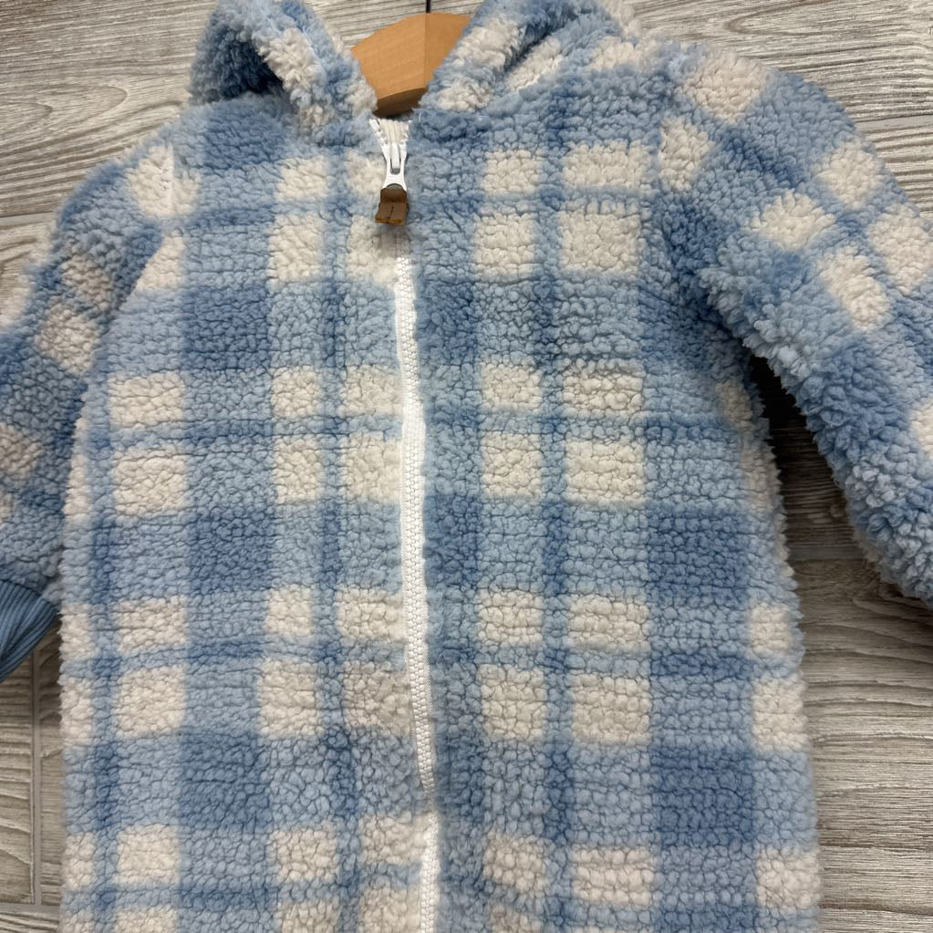 Baby Bear Sherpa Coverall Plaid 9M