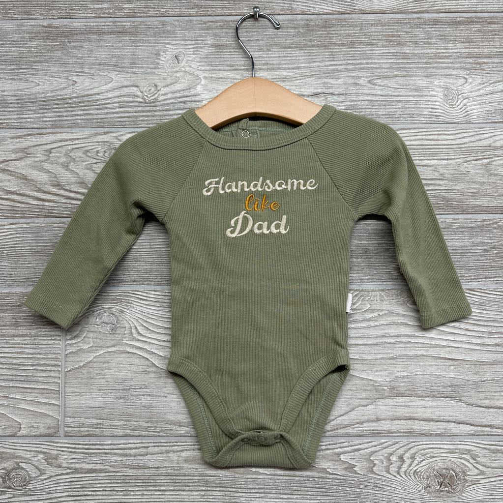 Ribbed LS Bodysuit Handsome Like Dad 6-9M
