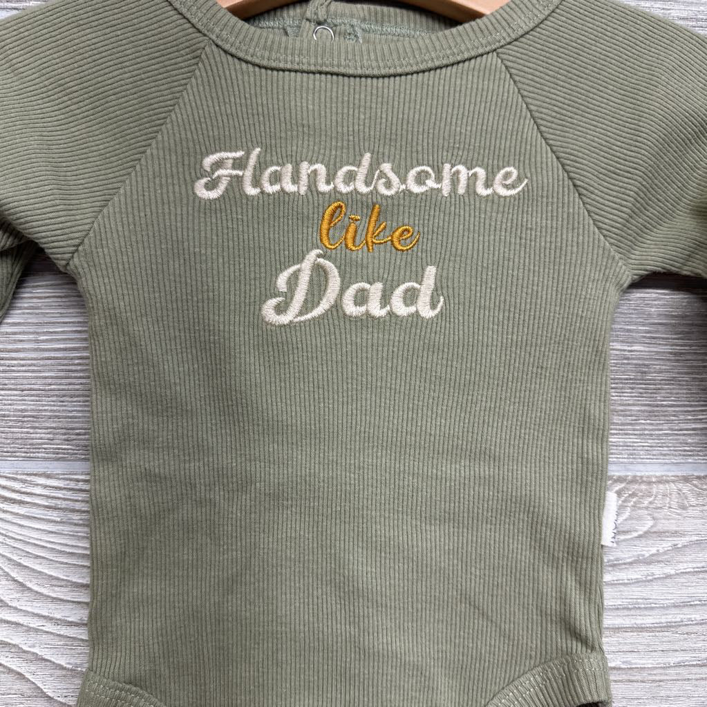Ribbed LS Bodysuit Handsome Like Dad 6-9M