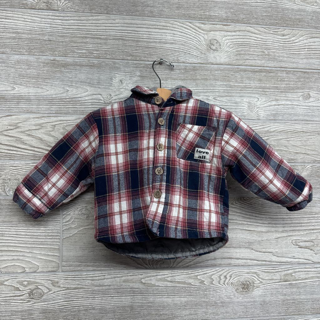 Plaid Shacket Love All 12M