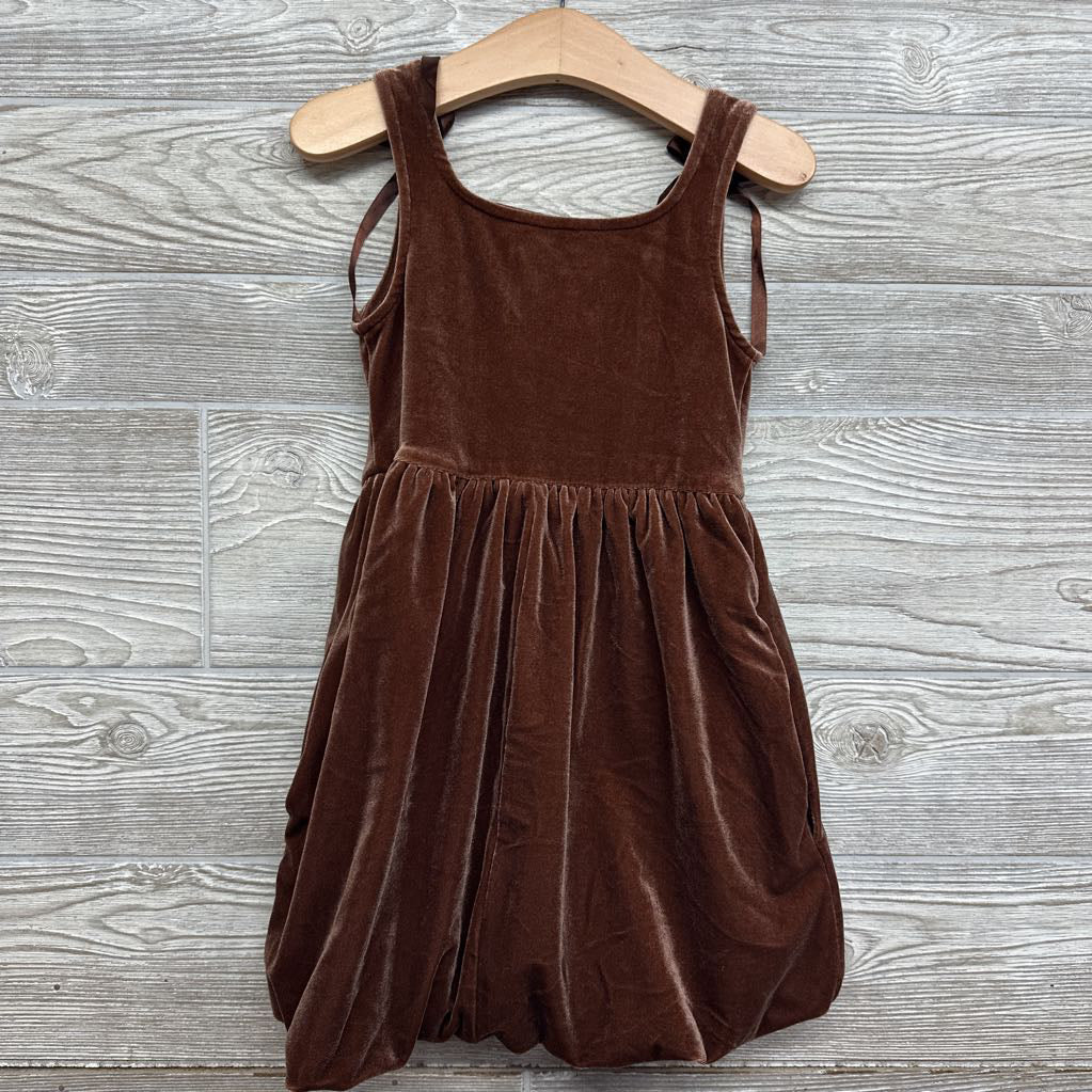 Crushed Velvet Dress Bows On Strap 4-5