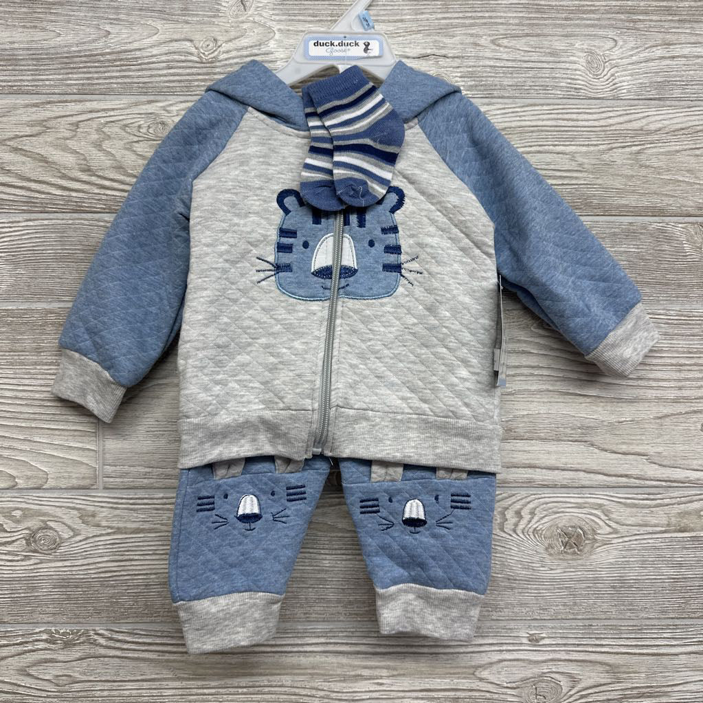 NEW Quilted Jacket, Sweatpants & Socks Tiger 3-6M