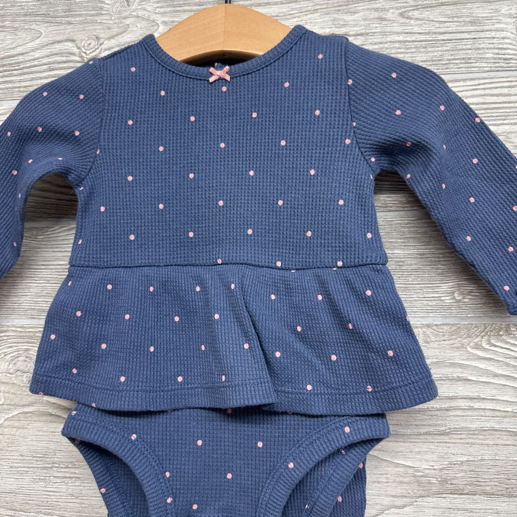 Waffle Knit Tunic Bodysuit & Pants Dots 6M