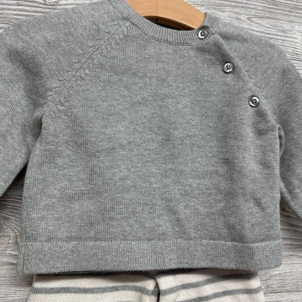 Sweater Shirt & Pants Stripes W/ Booties 6-12M