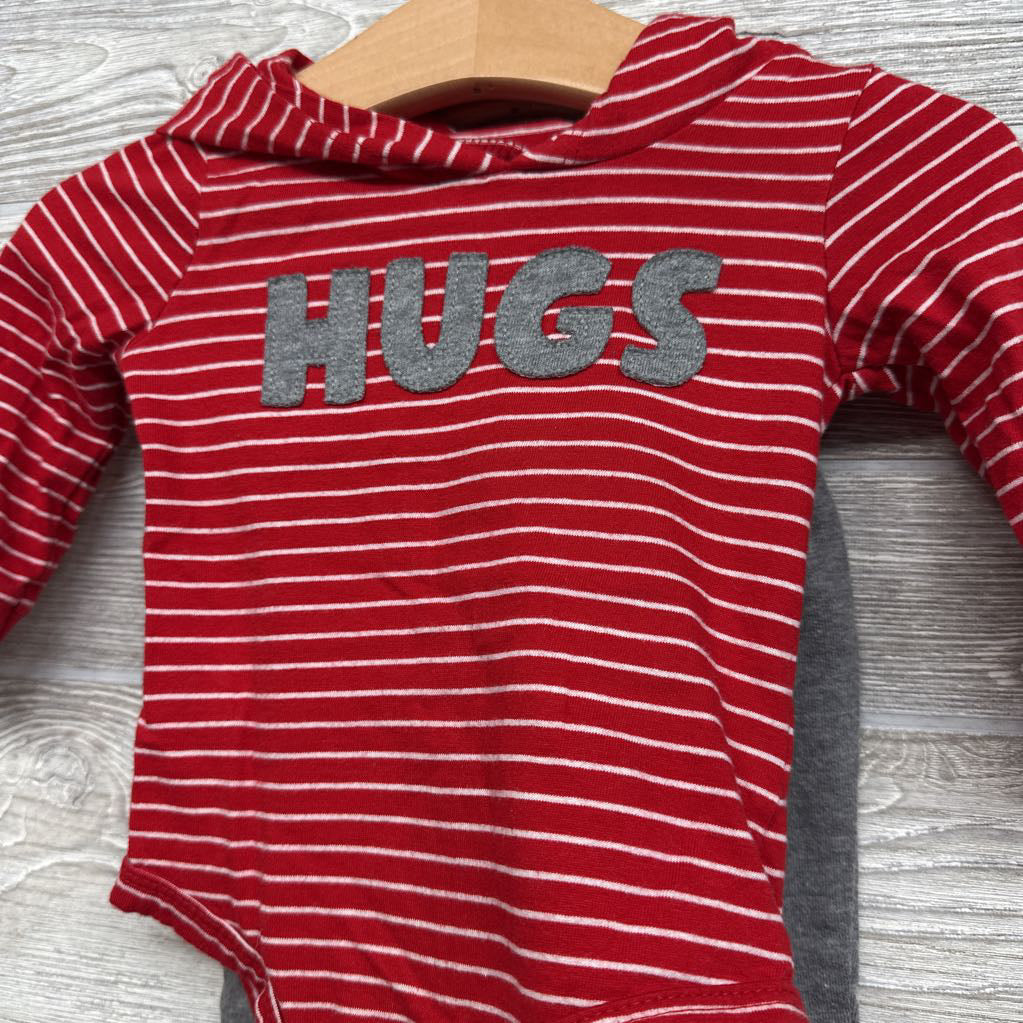 Hooded Bodysuit Hugs & Jogger Sweatpants 6M