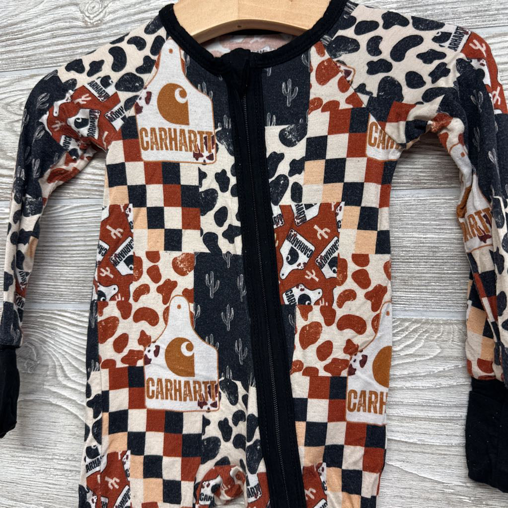 Bamboo Outfit Animal Print, Carhartt Checkered 3-6M