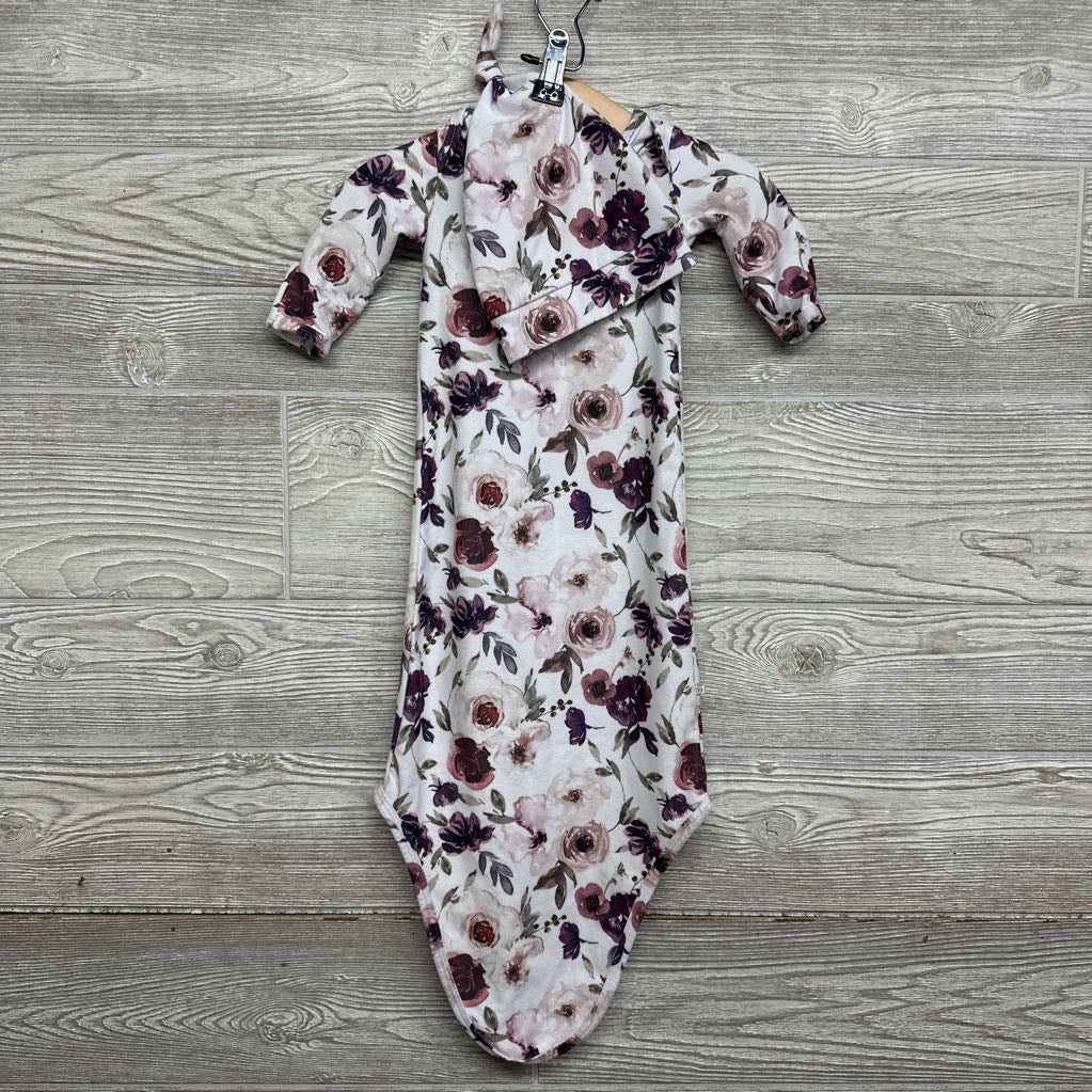 LS PJ Gown Flowers 0-3M