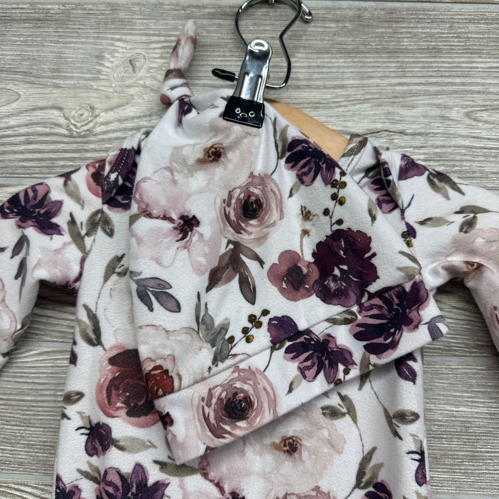 LS PJ Gown Flowers 0-3M