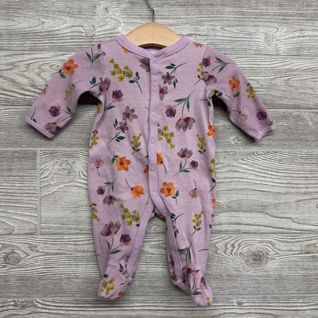 Ribbed Snap Sleep & Play Flowers 3M