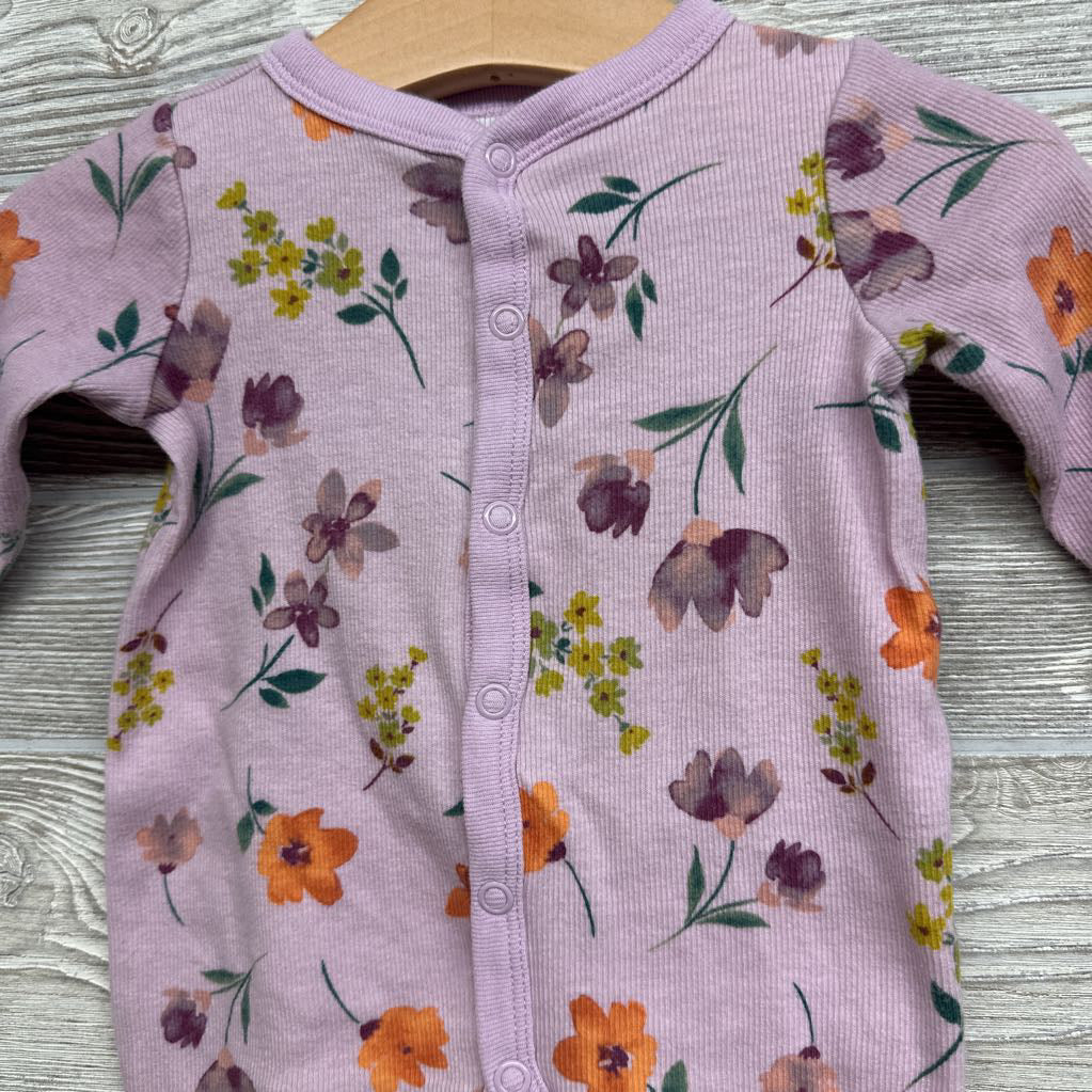 Ribbed Snap Sleep & Play Flowers 3M