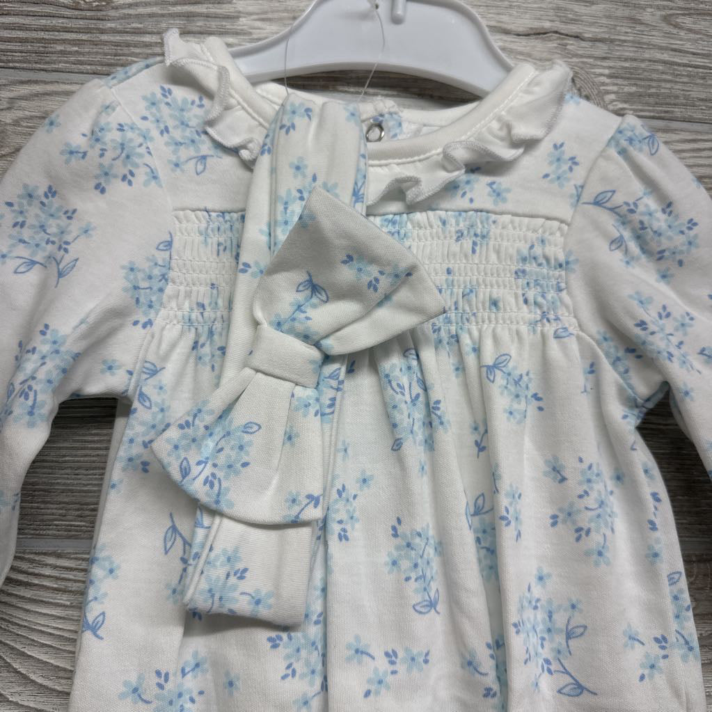 NEW Smocked Footie & Headband Flowers 3M