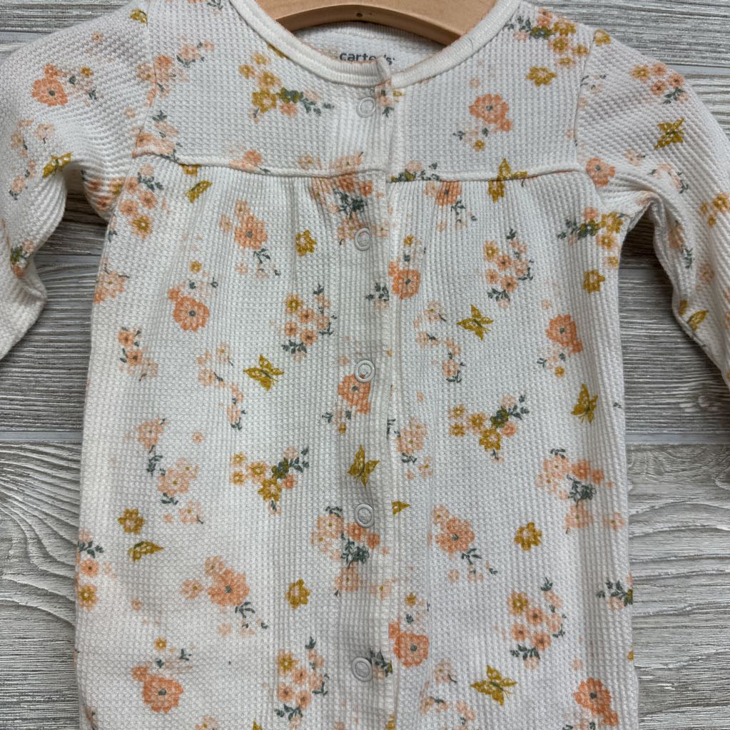 Waffle Knit Snap Outfit Flowers 6M
