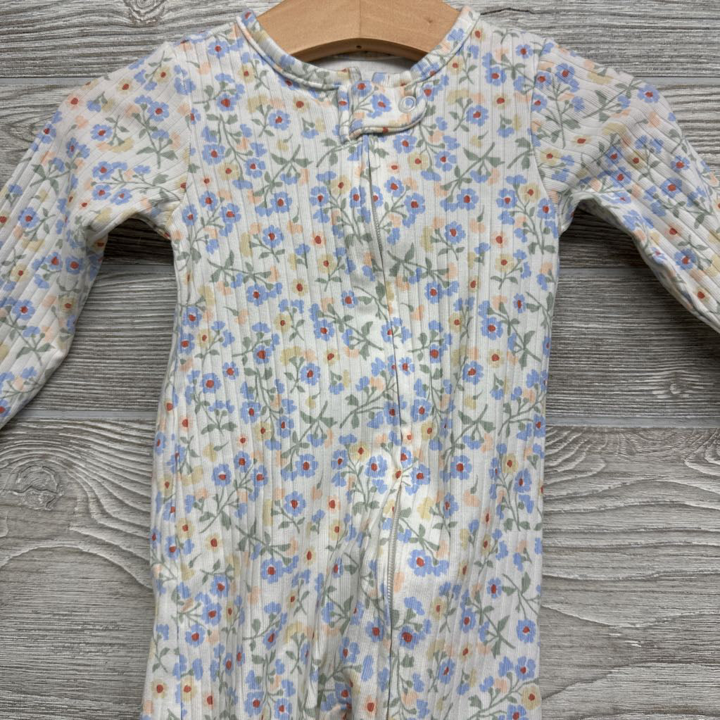 Ribbed Sleeper Flowers 3-6M