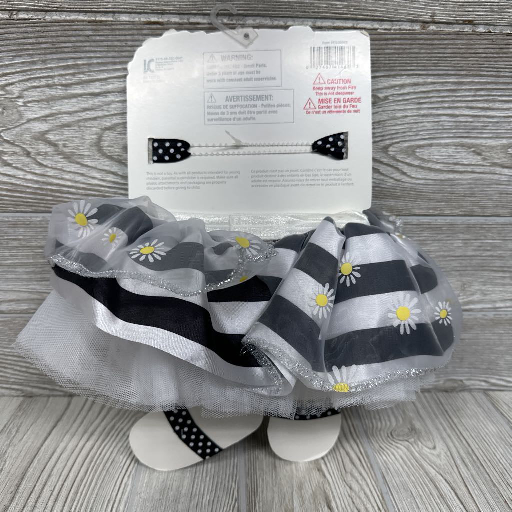 NEW Tutu Skirt, Headband & Strap Sandals Flowers & Stripes 0-12M
