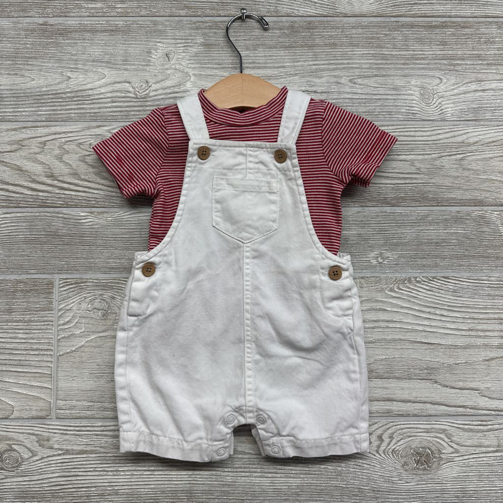 Shortalls W/ Striped Shirt 3-6M