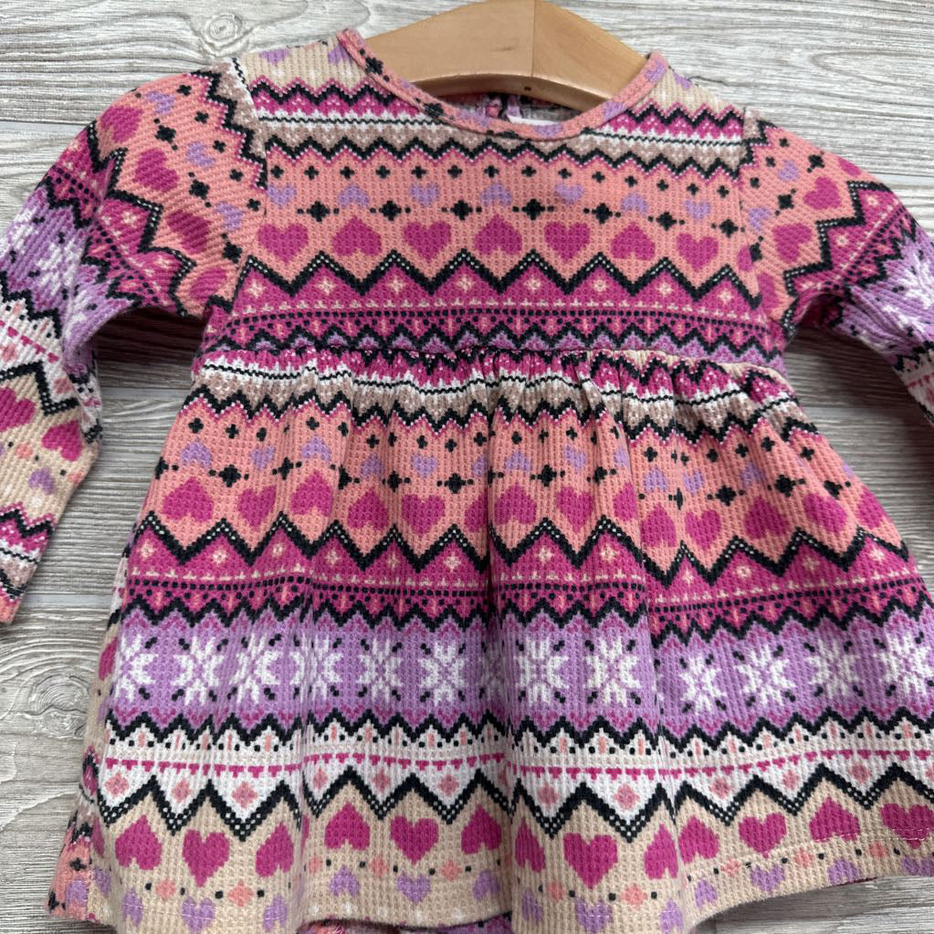 Thermal Bodysuit Dress Nordic Print 3-6M