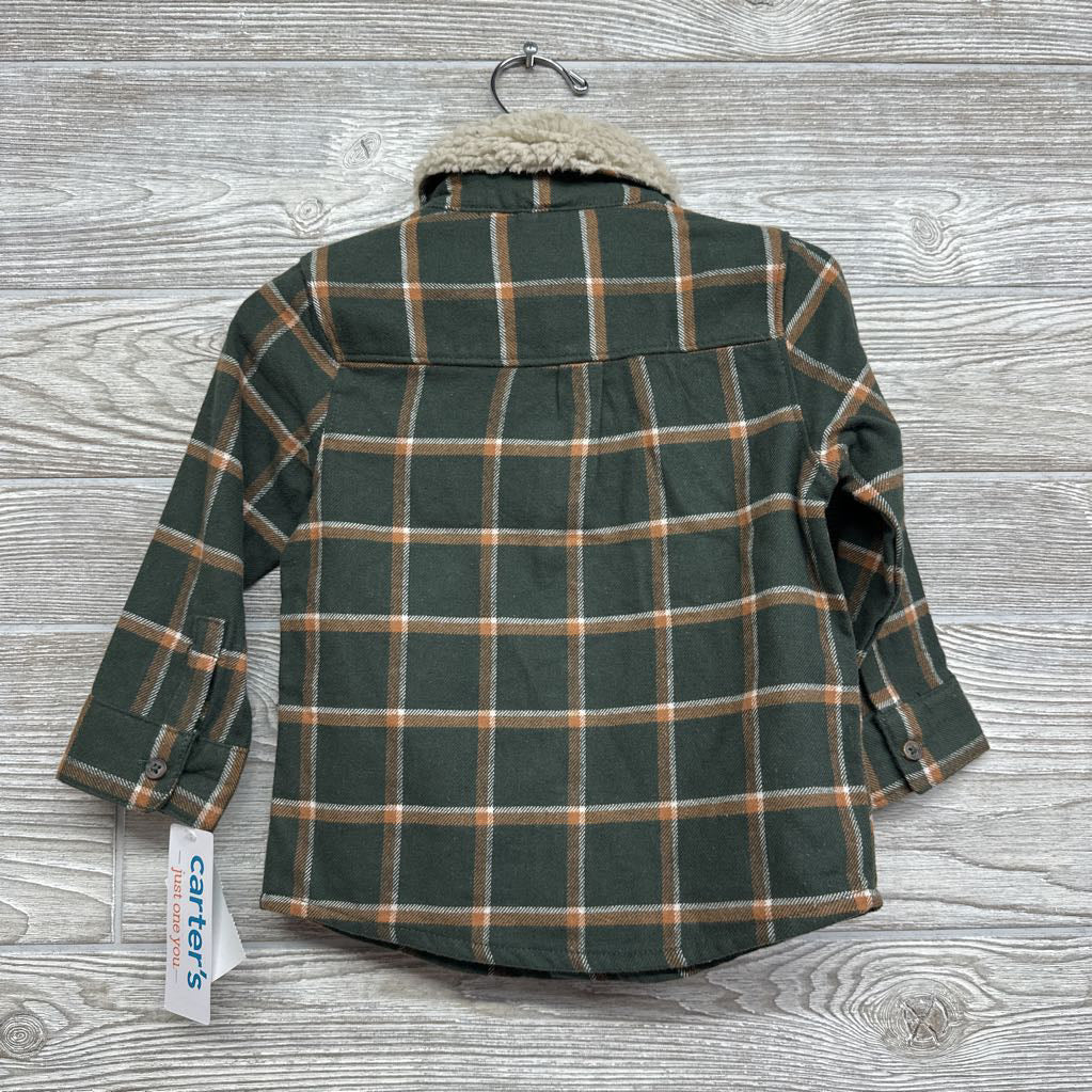 NEW Flannel Button Up Shirt W/ Sherpa Collar 18M