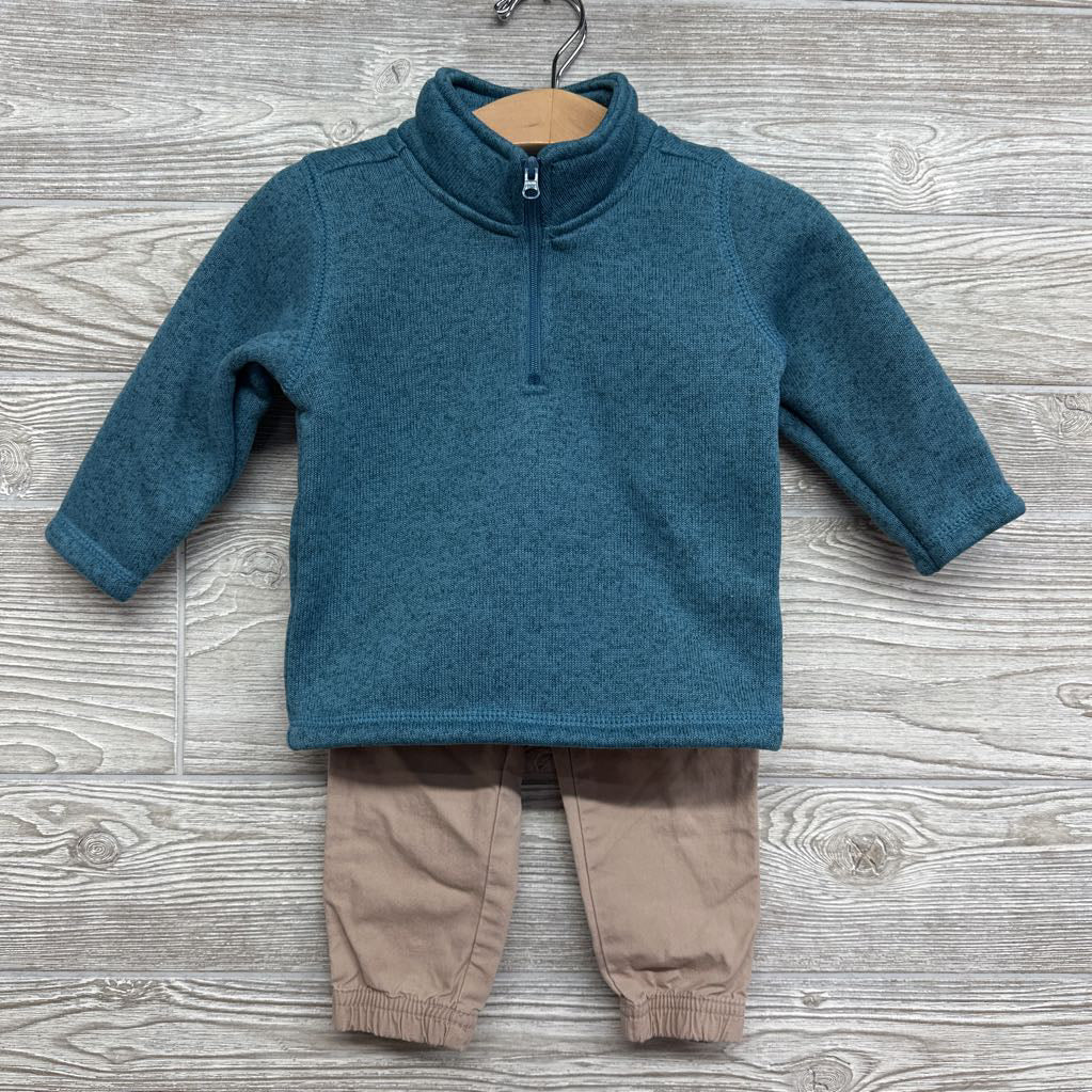 1/4 Zip Sweater Fleece & Pants 12M