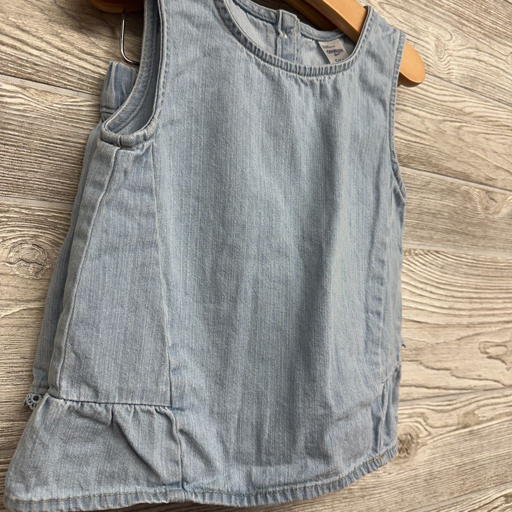 Denim Tank & Shorts Eyelet Hem 5t