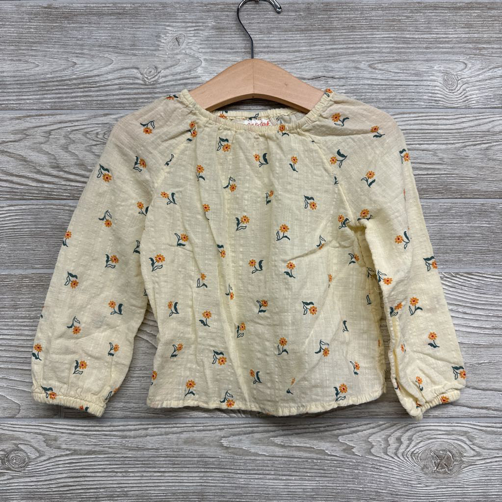 Corduroy Jumper W/ LS Shirt Flowers 3t