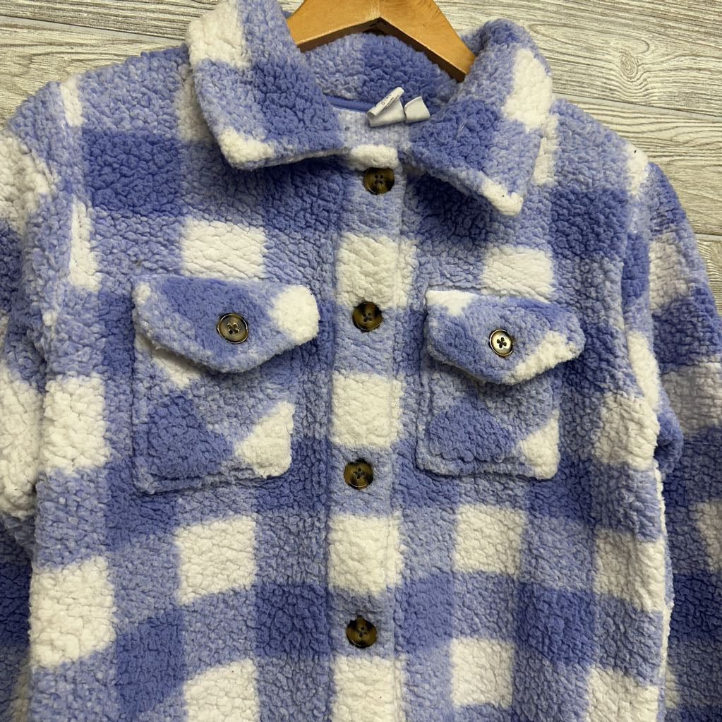 Gingham Sherpa Button Up Shirt 10-12