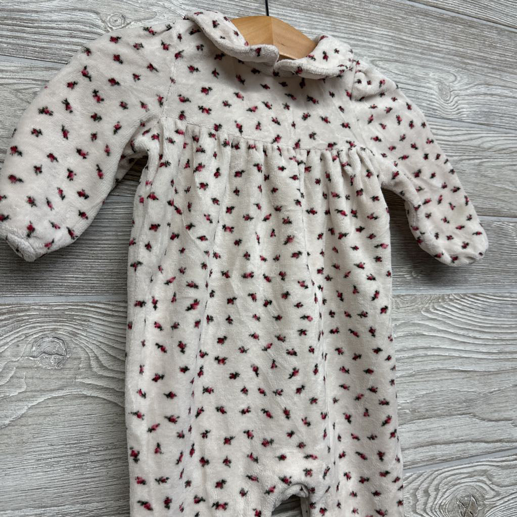 Velour Outfit Flowers W/ Collar 3-6M