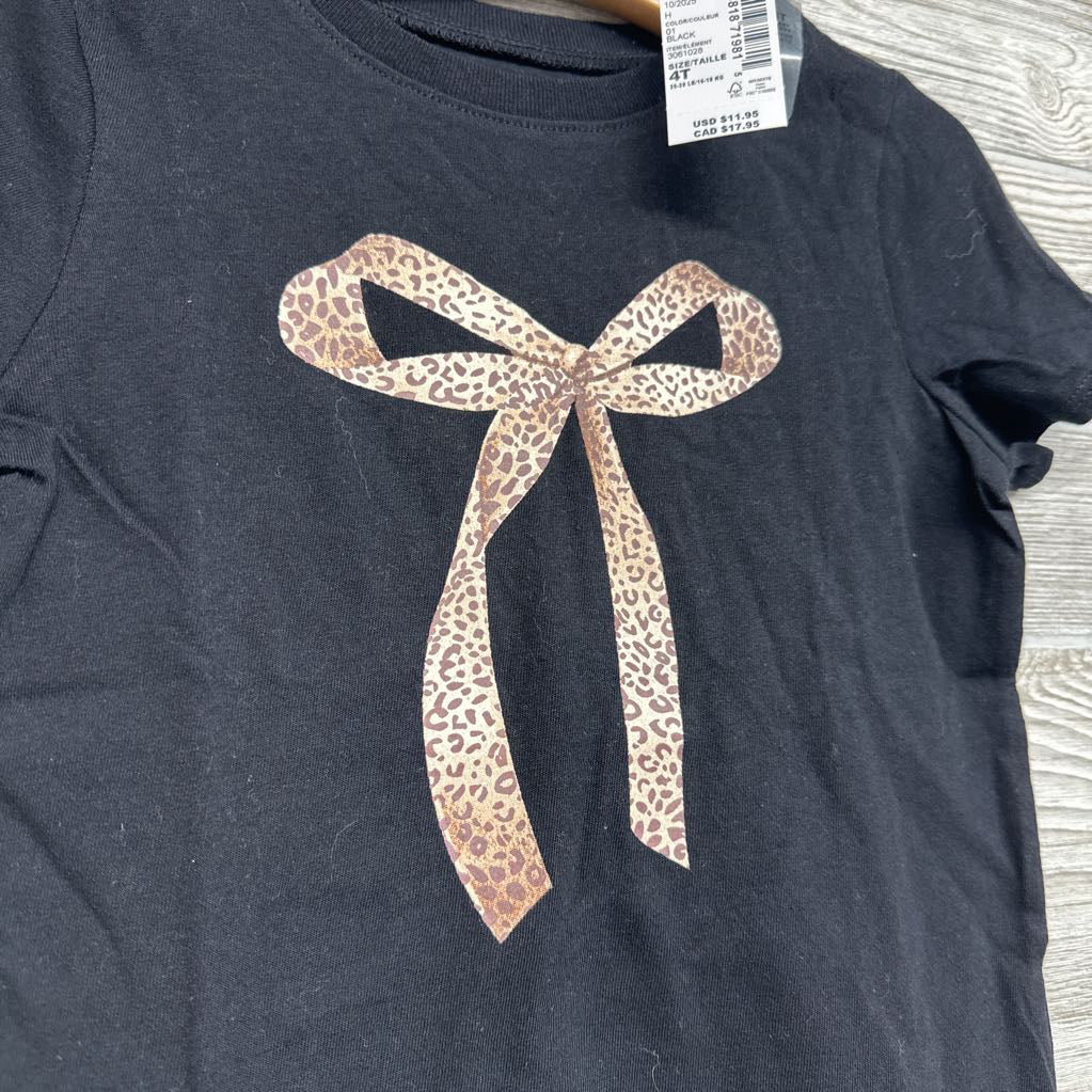 NEW Shirt Animal Print Bow 4t