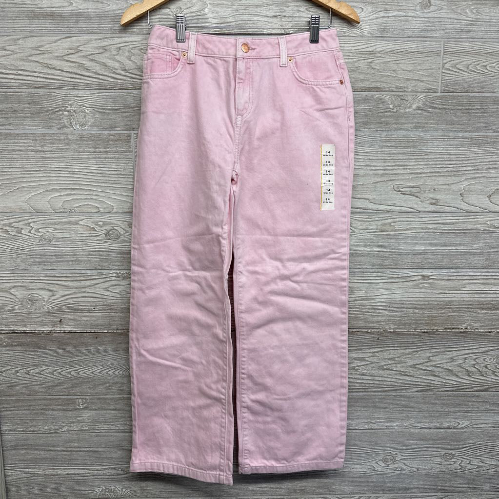 NEW Wide Leg Jeans Weathered 14