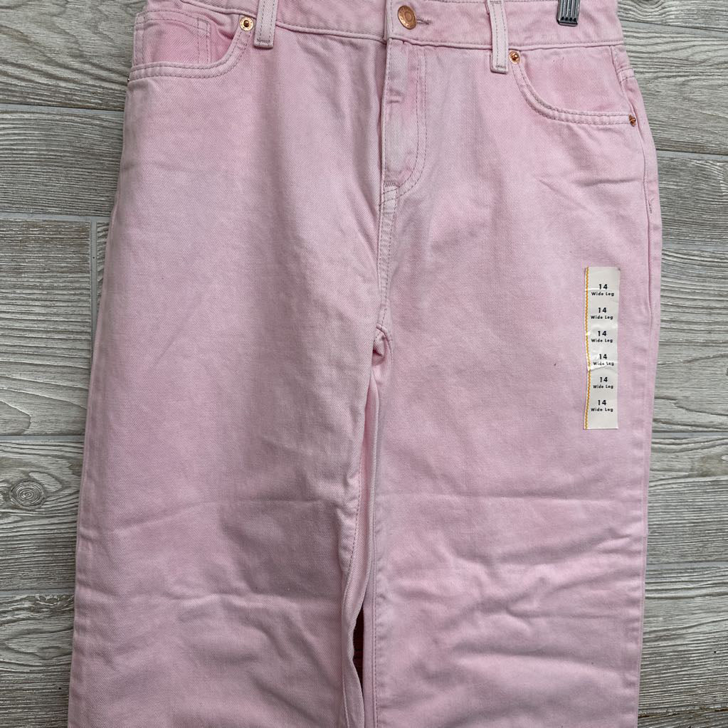 NEW Wide Leg Jeans Weathered 14