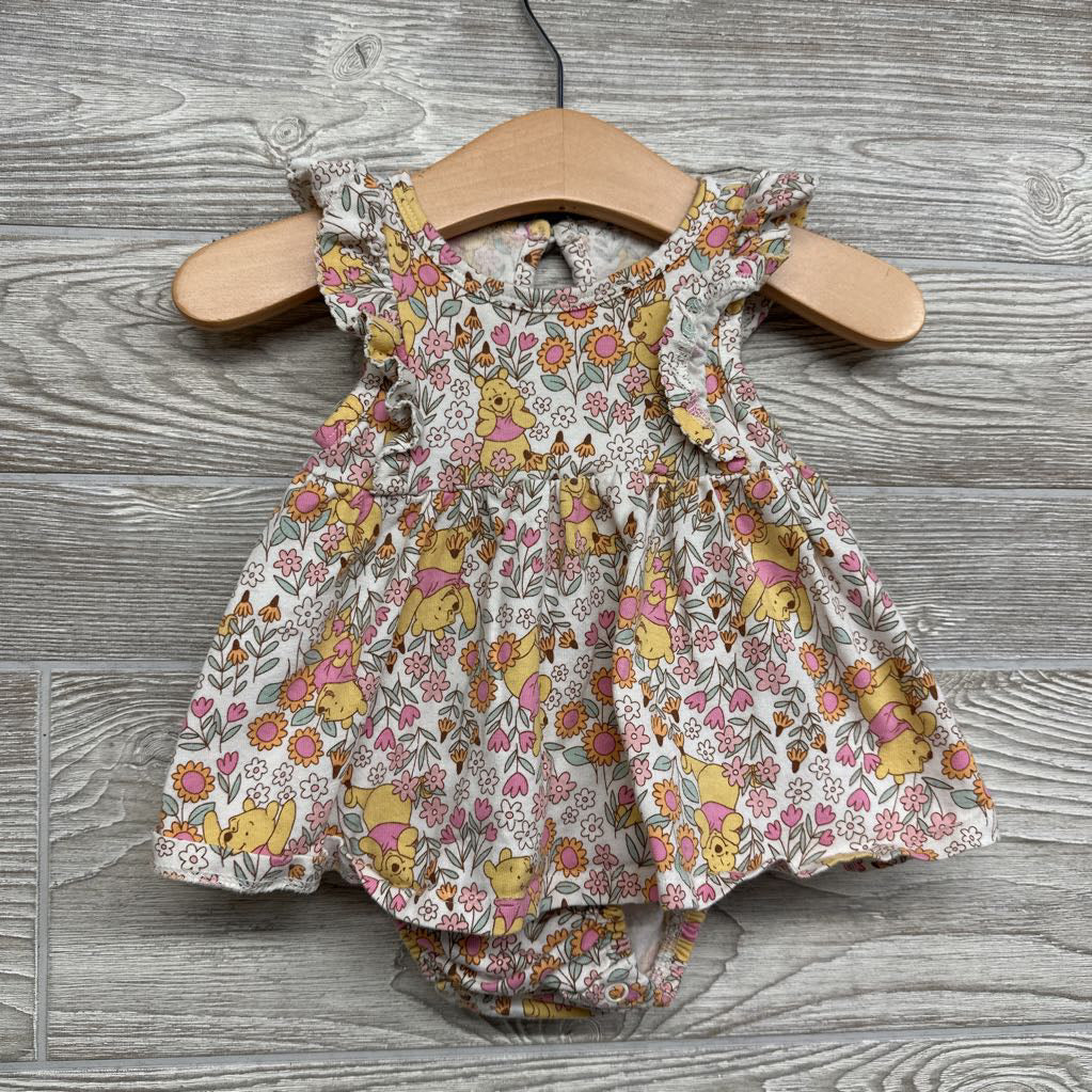 Bodysuit Dress Flowers & Winnie The Pooh 6M