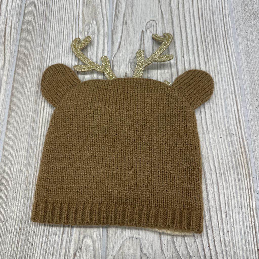 Knit Winter Hat Glitter Antlers