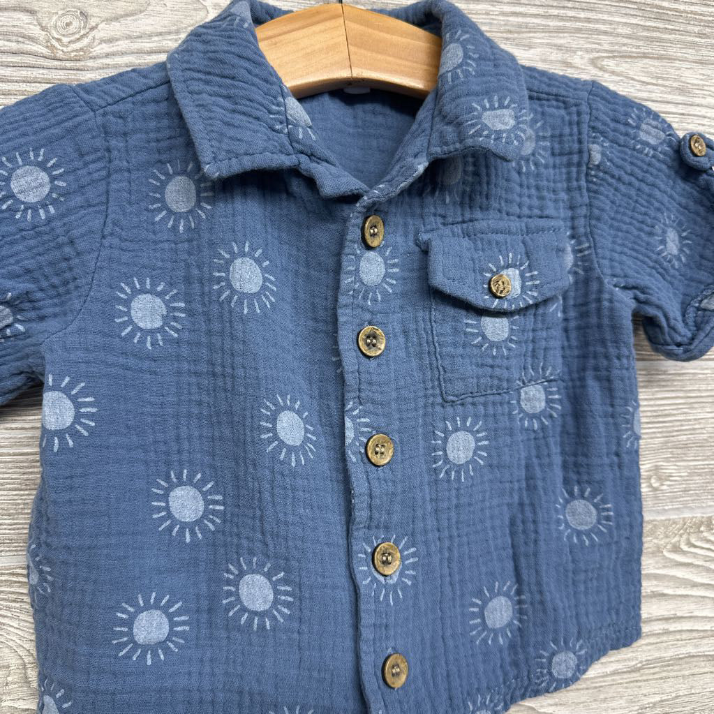 Gauze SS Button Up Shirt Suns 12M